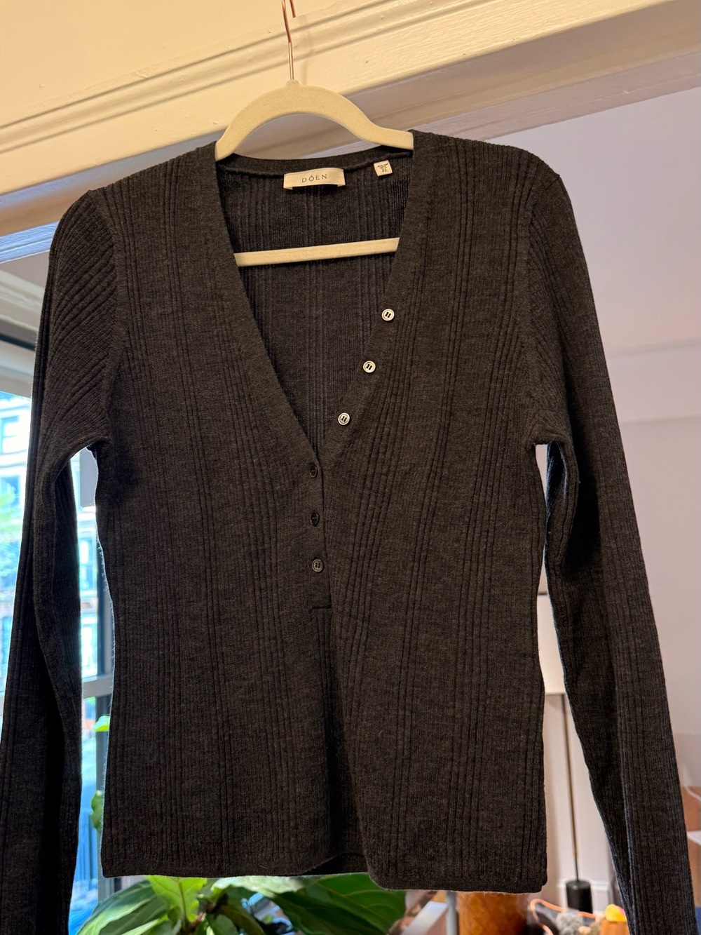 Doen Albanie Top, Charcoal Grey, XL
